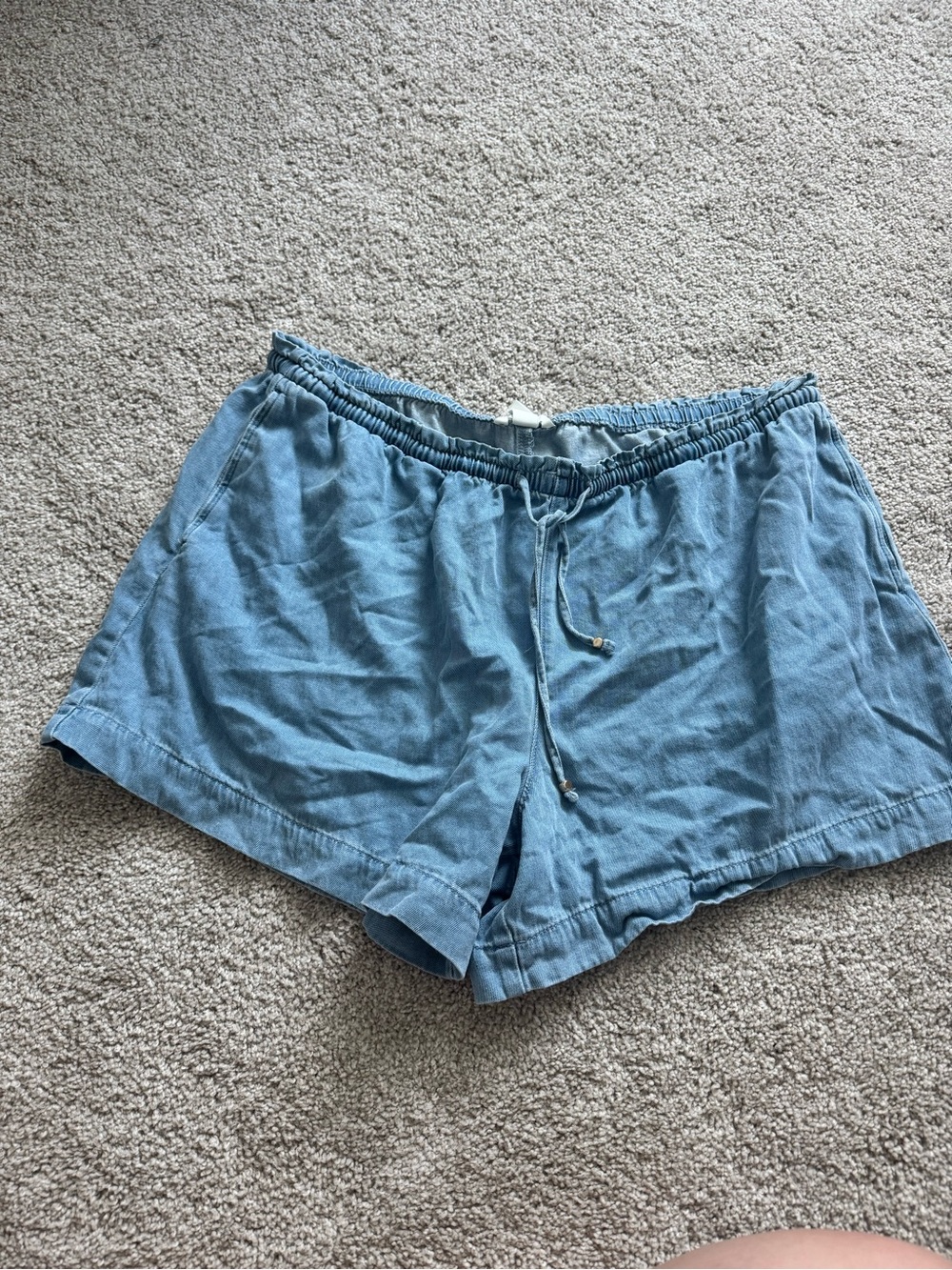 H&M Light Blue Women's Drawstring Denim-Style Shorts